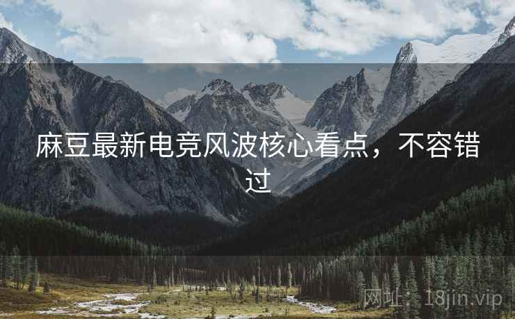 麻豆最新电竞风波核心看点，不容错过