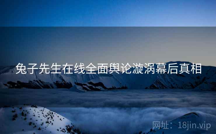 兔子先生在线全面舆论漩涡幕后真相