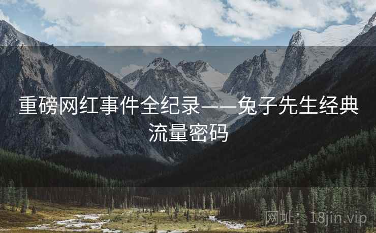 重磅网红事件全纪录——兔子先生经典流量密码