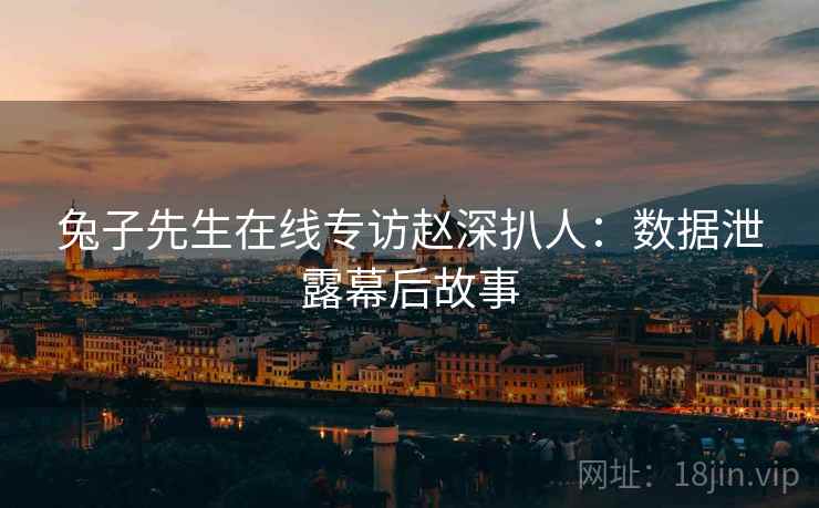 兔子先生在线专访赵深扒人：数据泄露幕后故事