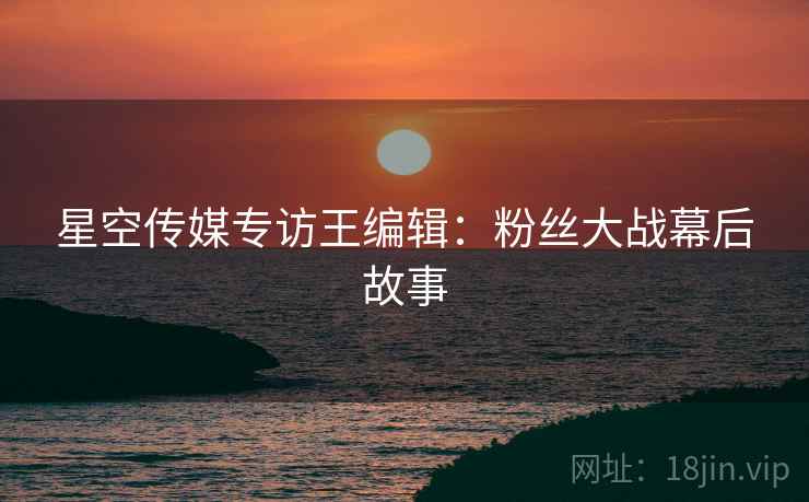 星空传媒专访王编辑：粉丝大战幕后故事
